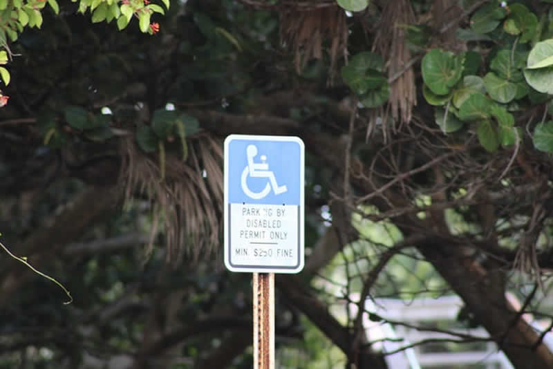 common handicap parking sign