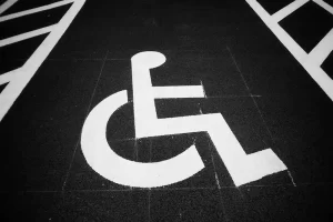A handicap parking spot