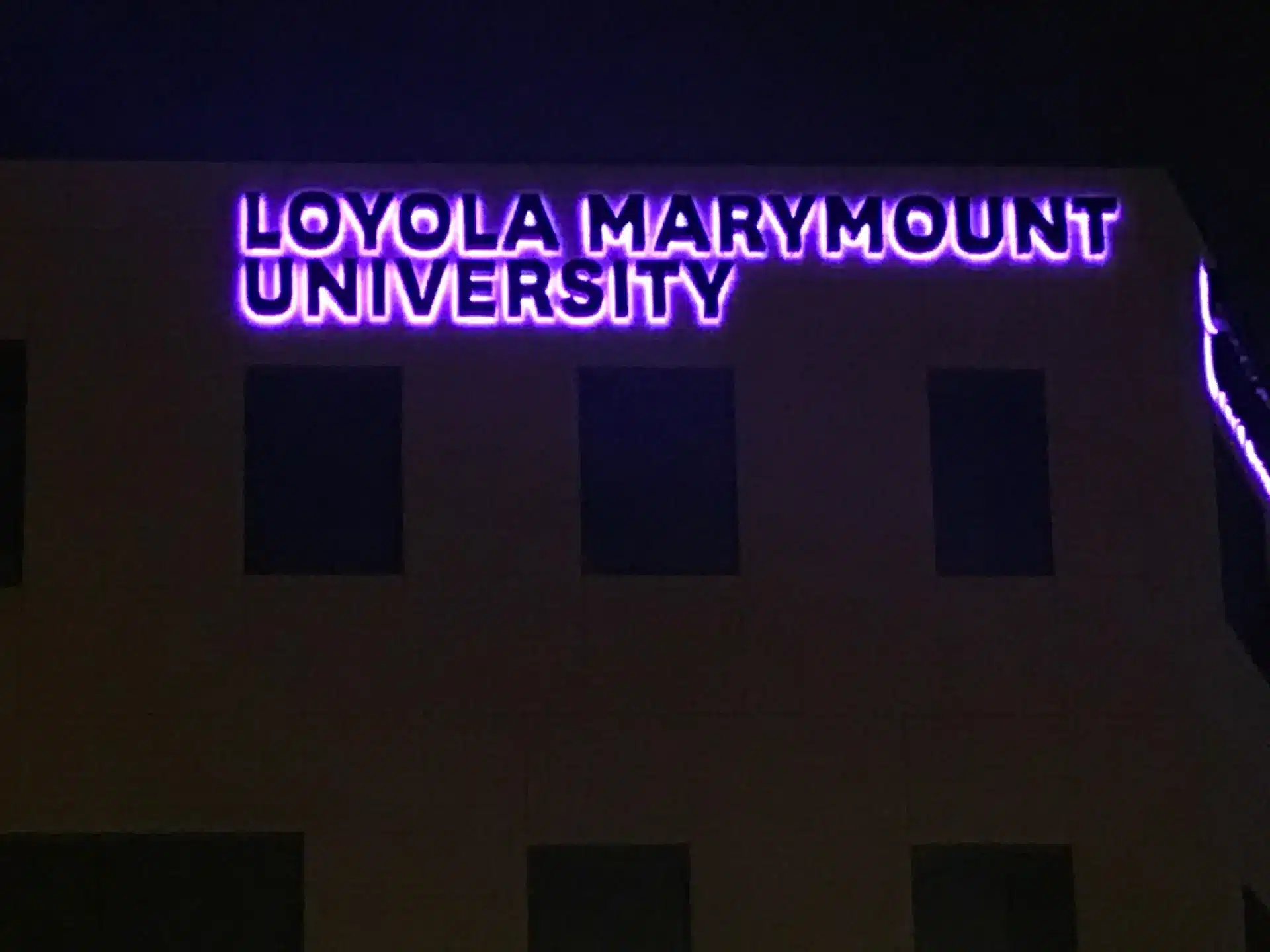 LMU University Hall in Los Angeles Illuminated Sign