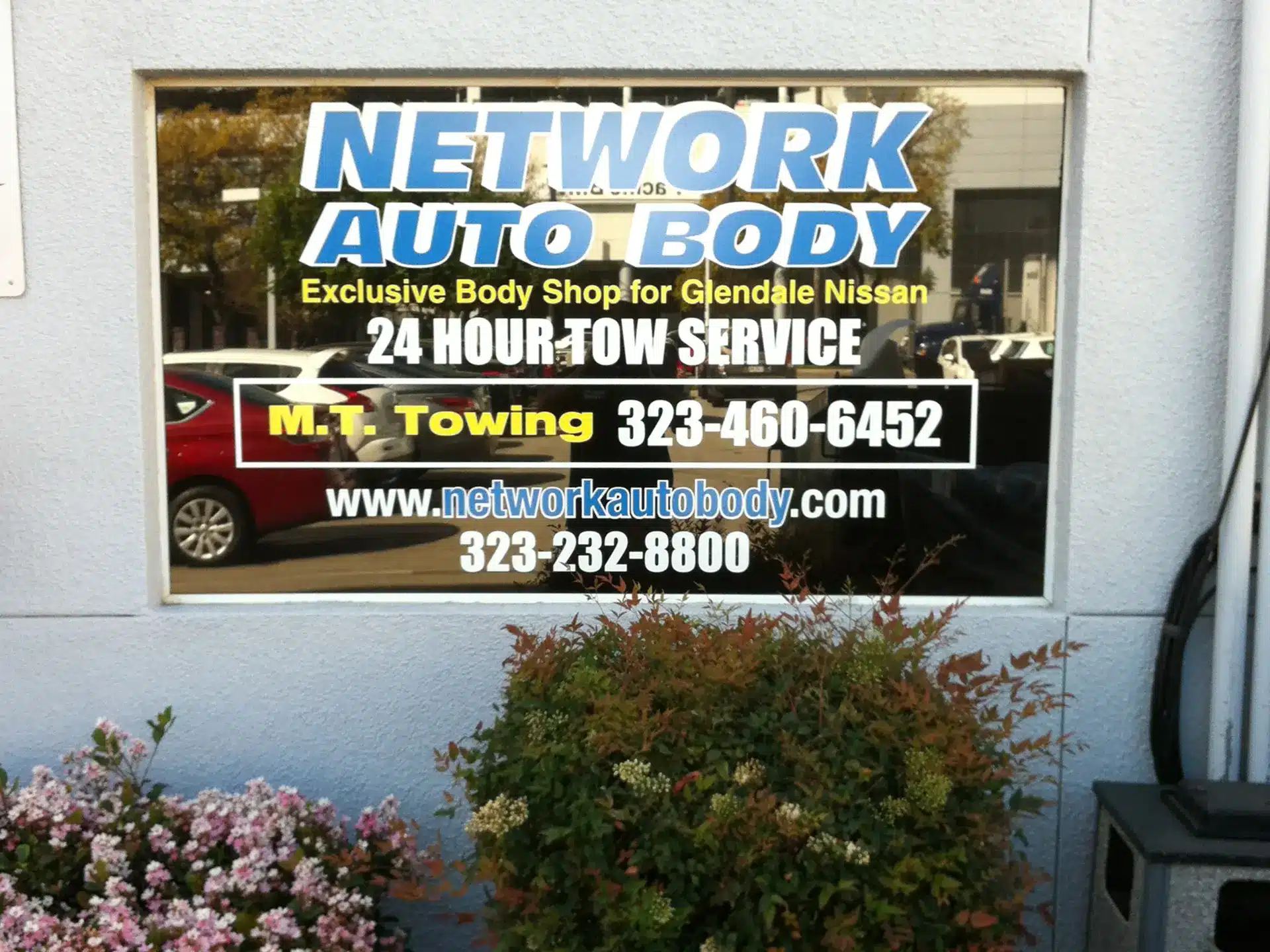 Network Auto Body Window Graphic