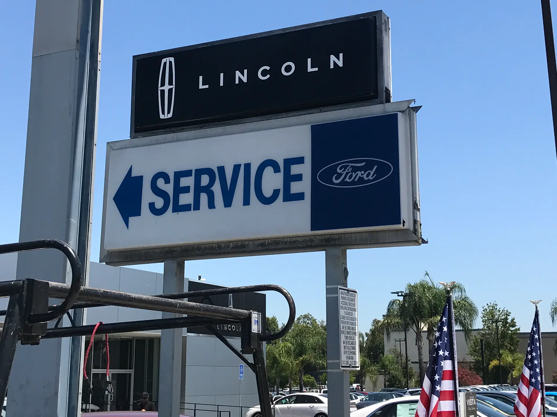 A Ford car dealership featuring a channel letter sign.