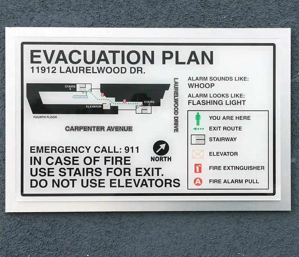 ADA Evacuation Plan Sign