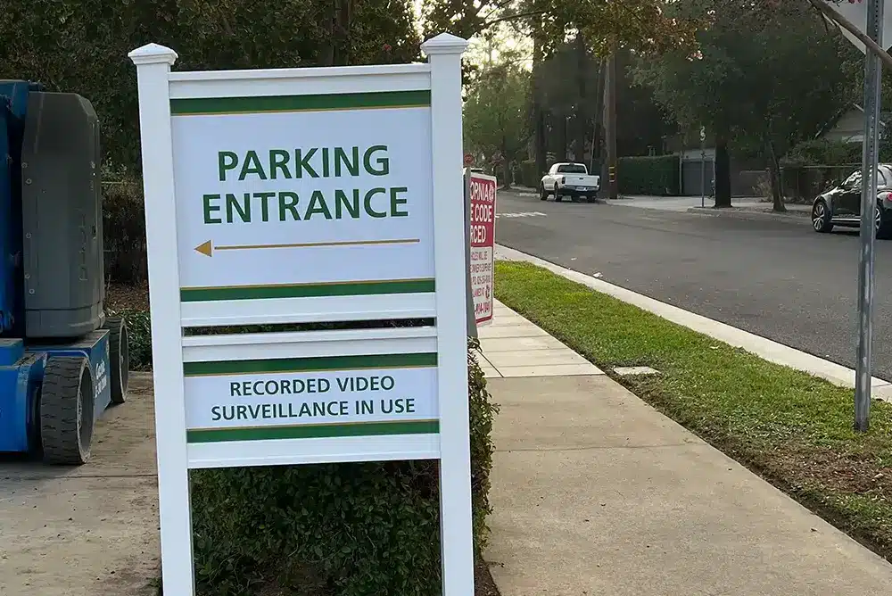 Parking Sign while building is under a remodel