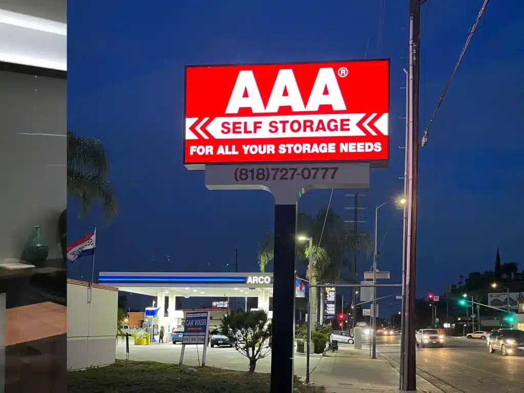 Outdoor sign in the dark