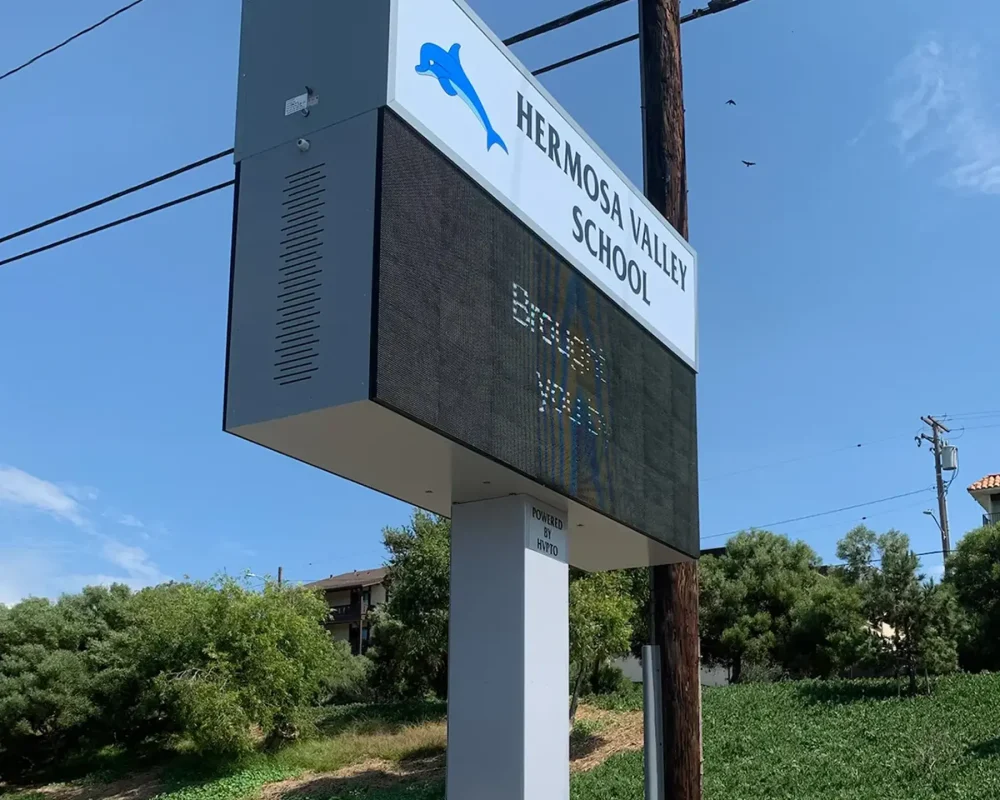 Hermosa Valley School exterior street sign